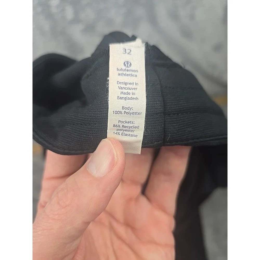Lululemon Athletica Performance‎ Pants Mens Size 32x30 Black Drawstring Stretch